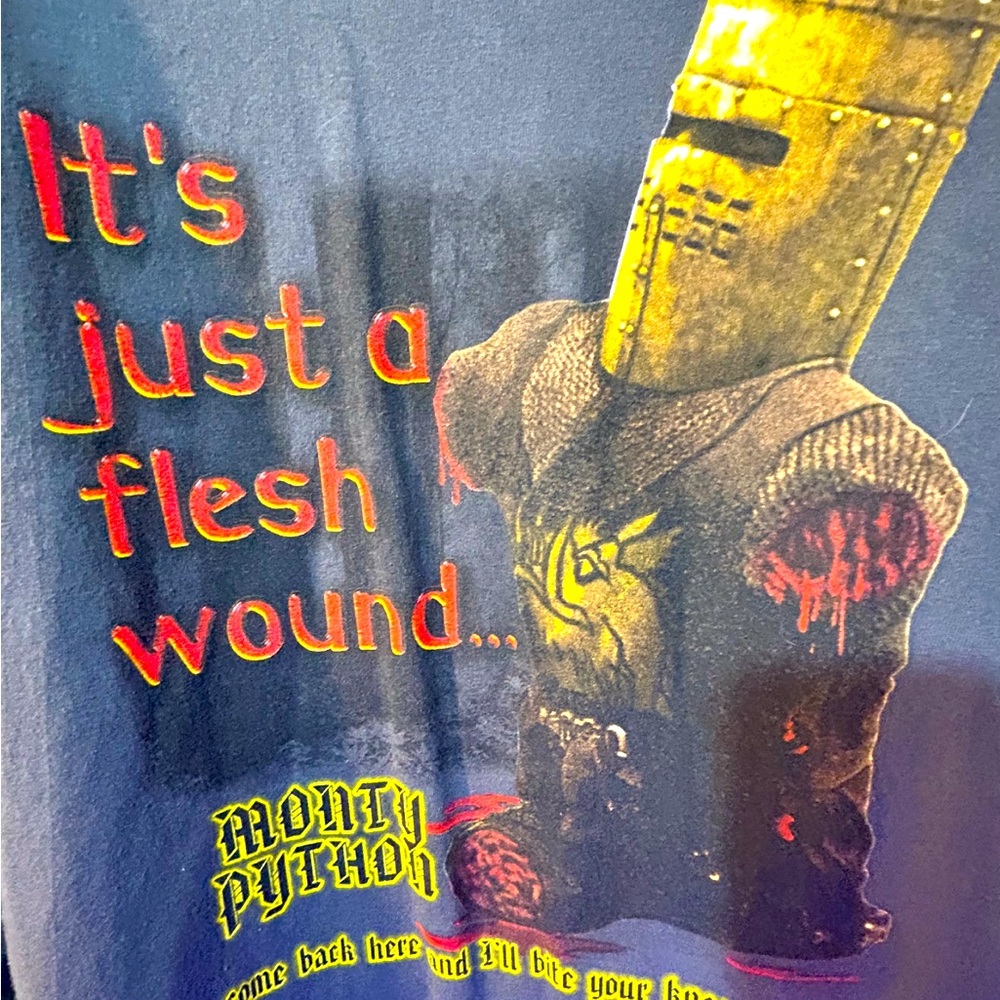 Monty Python and the search for the holy grail T-shirt.grey,XL,some stains